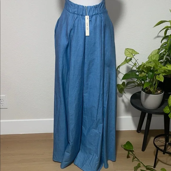 San Joy Blue High-Waist High Low Skirt - Picture 6 of 10
